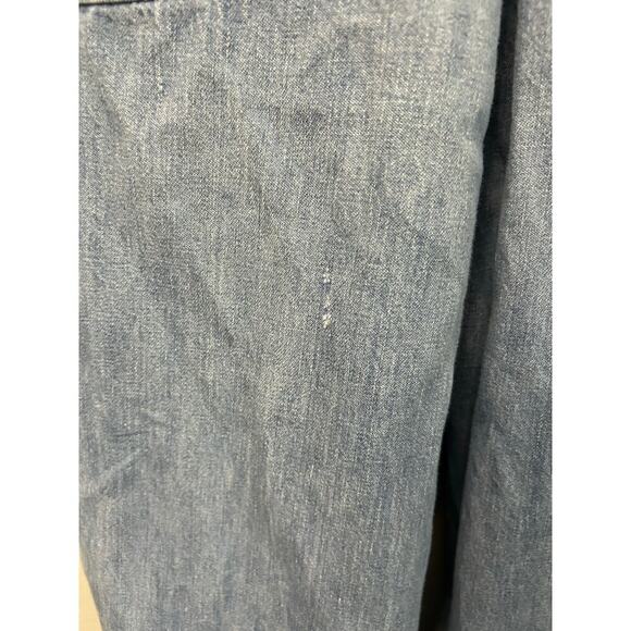 VTG Y2K Liberty Dungaree Bib Overalls Light Wash Distressed Farm Chore Size 33 L - Picture 11 of 14